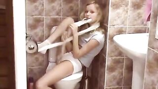 Sex in the toilet, unexpected encounter with a sexy stranger