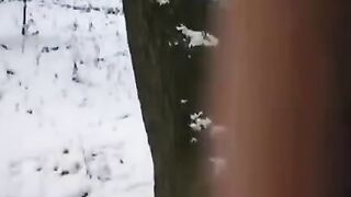 The guy tried to freeze the girl’s dick and pussy in place