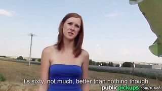 Redhead girl fucked outdoors in a haystack, a wild encounter!