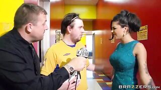 A girl was fucked by a crowd of guys in anal