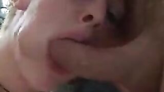 Blonde with big boobs roughly fucked in her ass by a young man