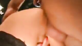 German whore gets her pussy filled with cum by horny clients