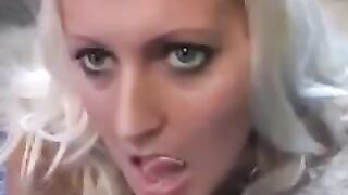 Whims takes a sperm from the spoon with great pleasure
