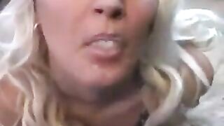 Whims takes a sperm from the spoon with great pleasure