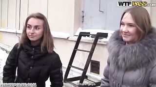 A blonde girl was picked up and fucked in a steamy encounter with another beauty