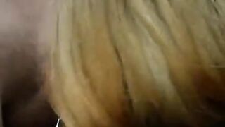Girl makes a blowjob on the street during the winter season