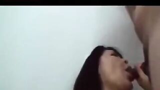 An adult Japanese man plays with his cock and gives himself a blowjob