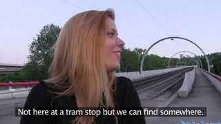 Blonde chick fucked by a stranger in the bushes of Karachi