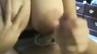 A fat woman swallows all the sperm, so the man has nothing left over