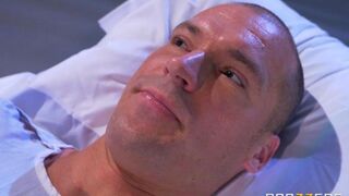 Nurse gave her breast to a patient for sucking in this hot clip
