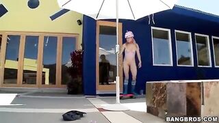 A blonde woman sucks a long dick in this hot POV video