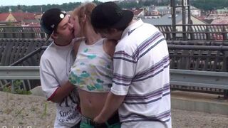 A cute amateur couple with an innocent look gets intimate