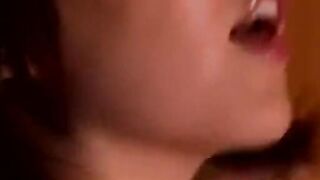Hot fire between the legs of Asian with bouncy tits