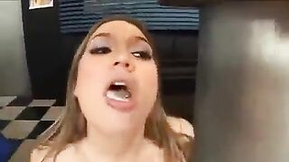 A man has a sex adventure with a woman with big breasts