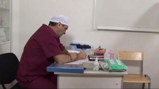 The doctor used a device in the girl’s pussy during her gynecological examination