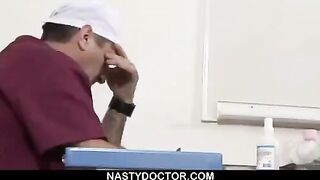 The doctor used a device in the girl’s pussy during her gynecological examination