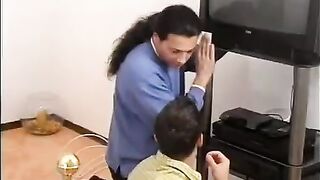 Repair of the TV set was paid in kind by sex
