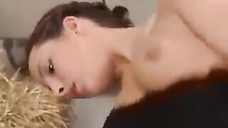 Skinny brunette with natural tits gets her pussy stuffed with BBC