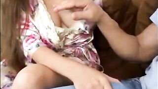 A mother was fucked by her eldest son on the couch