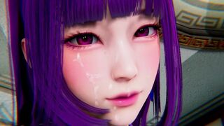 The guy is having fun with a girl demon in 3D