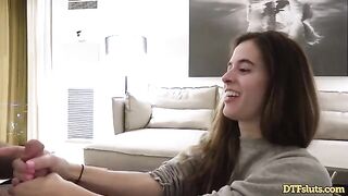 Fit slut Abbie Maley fucked hard by James Deen in a rough home session