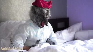The guy in the wolf’s suit fucked a petite girl with passion