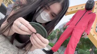 Squid game adult version with a hot Asian girl getting fucked hard in the pool