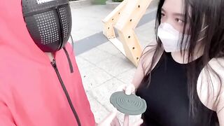 Squid game adult version with a hot Asian girl getting fucked hard in the pool