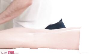 Masseur with a chiseled body seduced his client, a sweet beauty