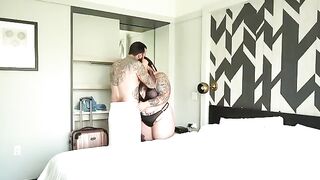 BBW cheats on her husband with a guy in the hotel room