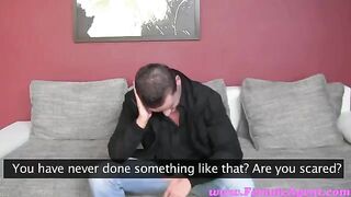 The girl demanded sex from a guy at the casting couch