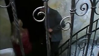The courtesan has sex to earn money in stockings