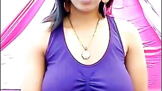 Her nipples are standing while she is excited and playing with her boobs