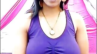 Her nipples are standing while she is excited and playing with her boobs