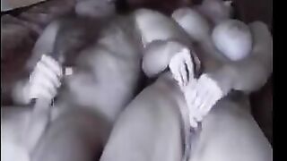 A fat woman was fucking without knowing she was being watched