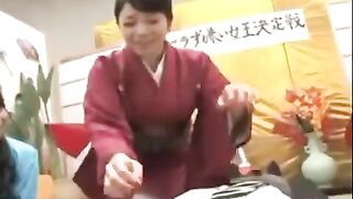 Asian girl has sex in the public hot spring with hairy pussy