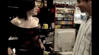 Quick sex with a horny salesgirl on the counter