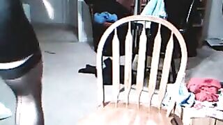 The guy was very excited, he started to undress when he saw the sexy outfit