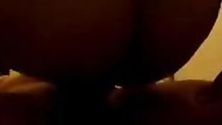 A woman with a sagging belly gets fucked by three men