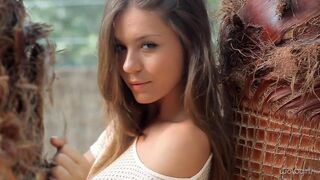Young Russian takes off her clothes and shows her body in sexy underwear
