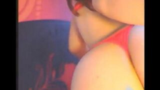 A beauty plays with a vibrator in all holes, from front to back