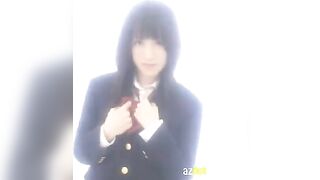A Japanese schoolgirl masturbates passionately, showcasing her young body parts