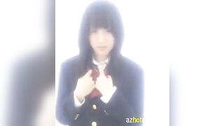 A Japanese schoolgirl masturbates passionately, showcasing her young body parts
