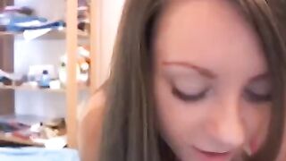 A young Russian model with beautiful breast plays with toys on camera