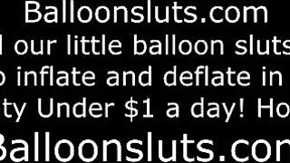 The girl plays with her boobs on the bed and gets excited