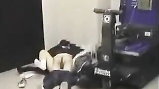 The guy lowered his pants and had anal sex with girlfriend