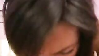 The cute Russian girl sits on a guy’s dick gently in her pussy