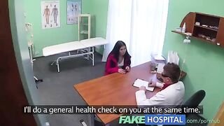 A perverted doctor examines a girl with his dick