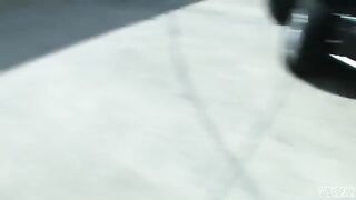 Blonde beauty Blair Summers has sex on the parking lot in mini skirt