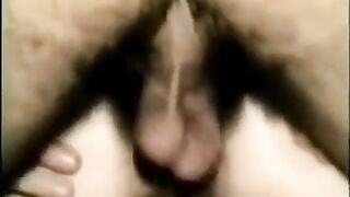 My friend shoved his big cock deep into my ass hole